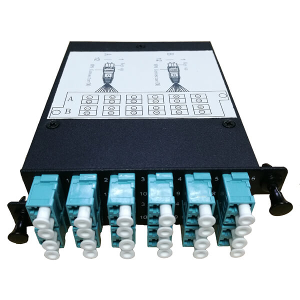 24 Fibers OM3 MPO-LC LGX Cassette Box