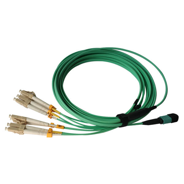  OM3 8 Strands MPO to LC Fiber Fanout Cable
